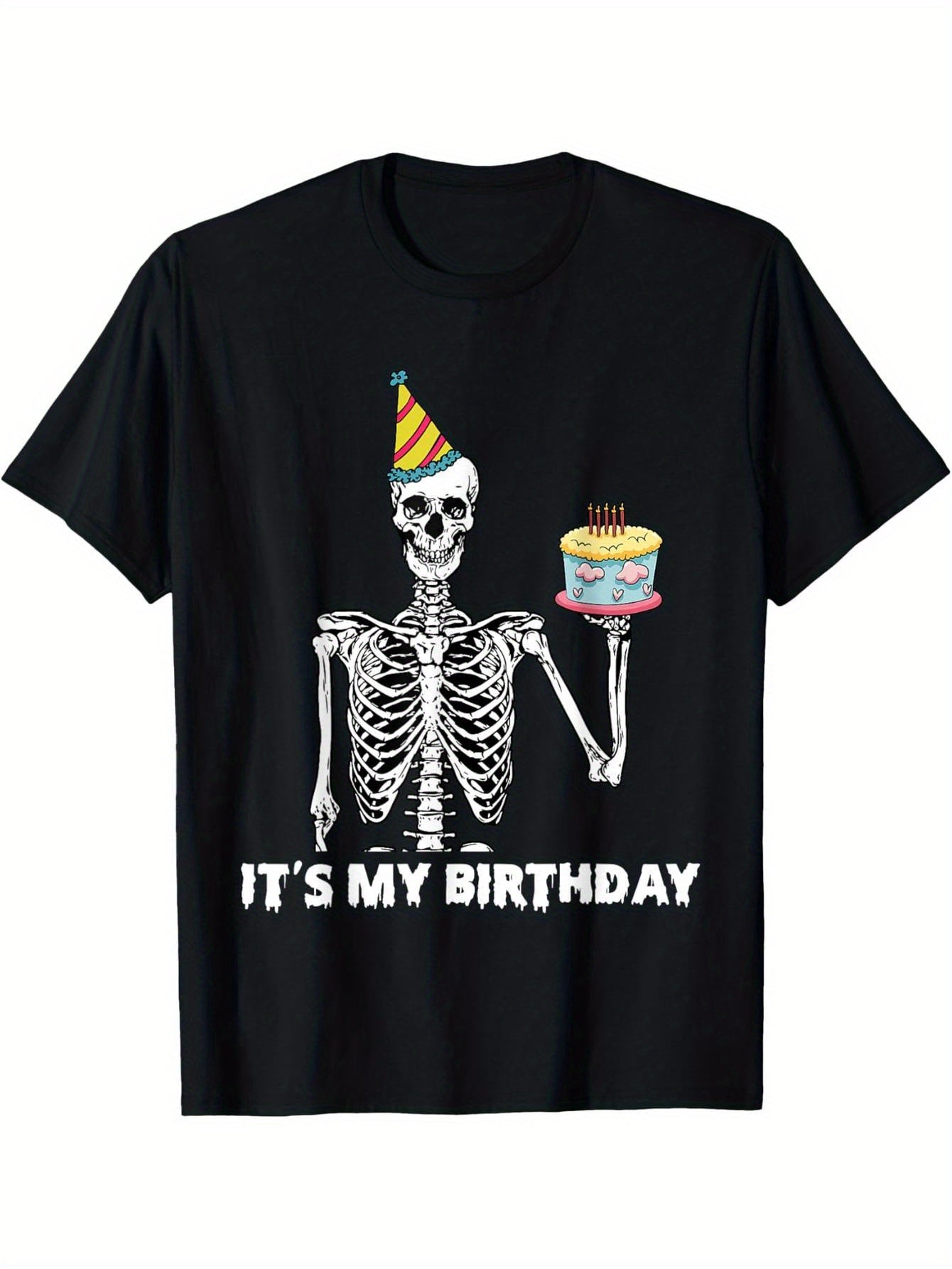 Skeleton This is My Birthday Party Happy Halloween Birthday T-Shirt