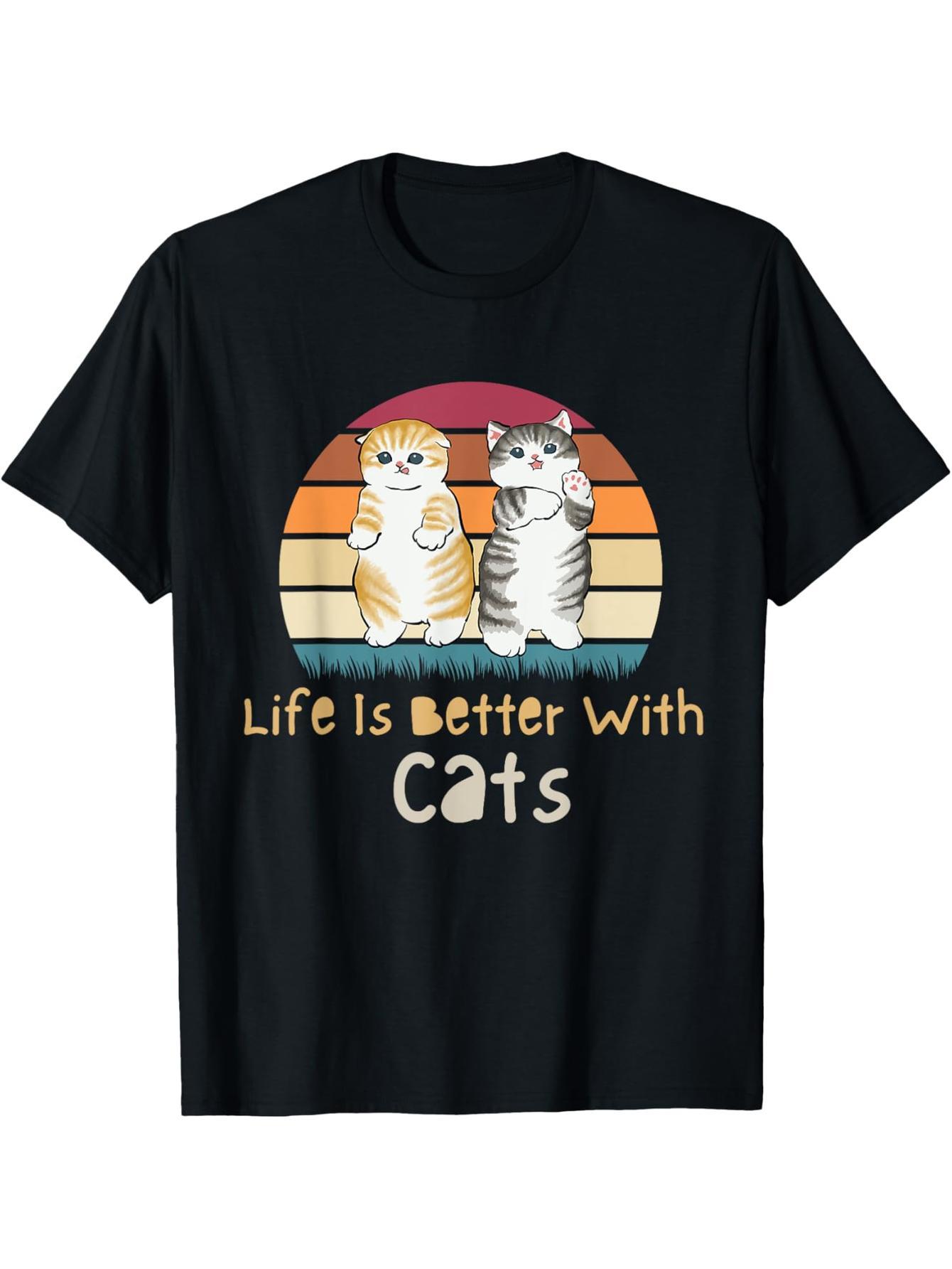 Valentine's Day cat lovers' lives are better because of cats Mother's Day T-shirt