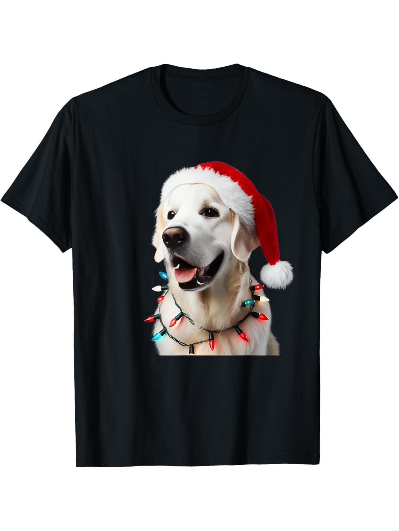 Christmas, English Cream, Golden Retriever, Mom Dog, Puppy, Christmas T-Shirt