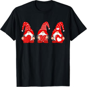 Three Dwarfs Holding Hearts Valentine's Day Ladies and Girls T-Shirt