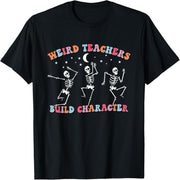 Halloween Skull Dance Weird Teacher Shaping Character T-Shirt