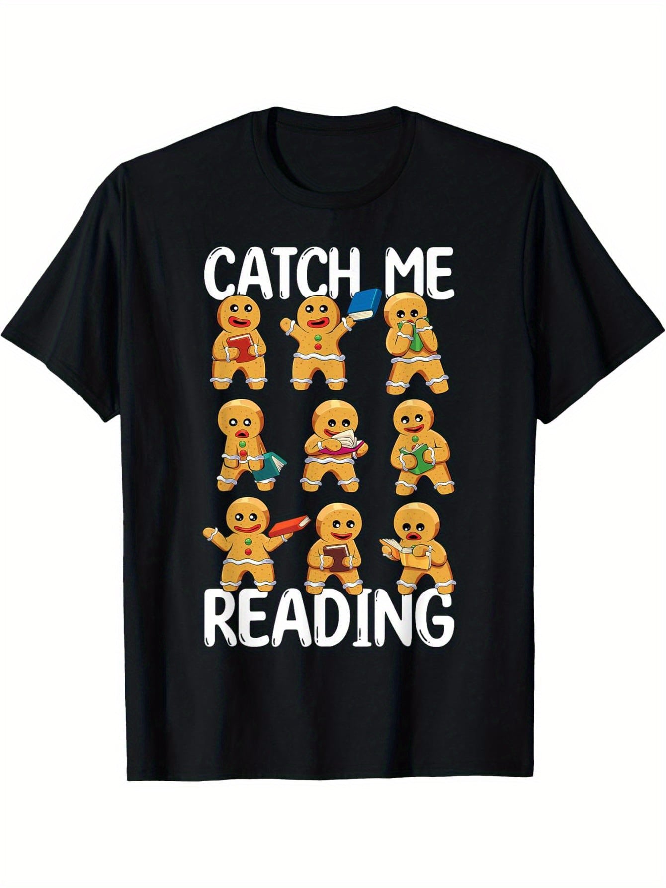 Look at me reading Christmas gingerbread man teacher book t-shirt