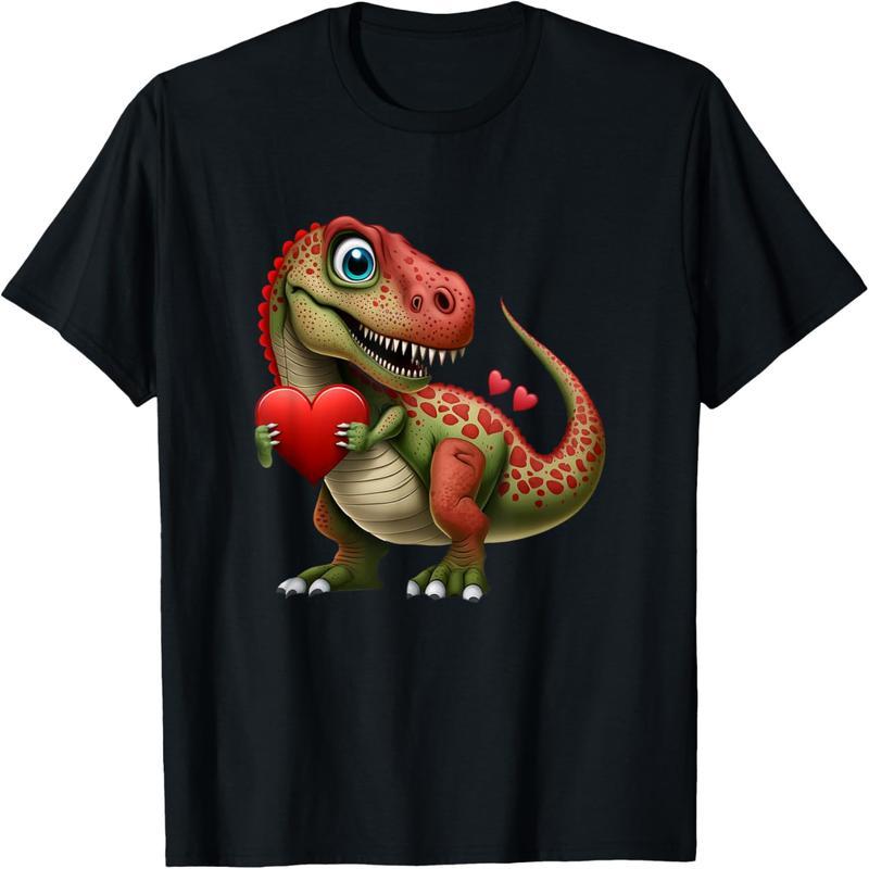 Valentine's Day Cute Dinosaur Tyrannosaurus Rex Red Love Valentine's Day Boy, Girl T-Shirt