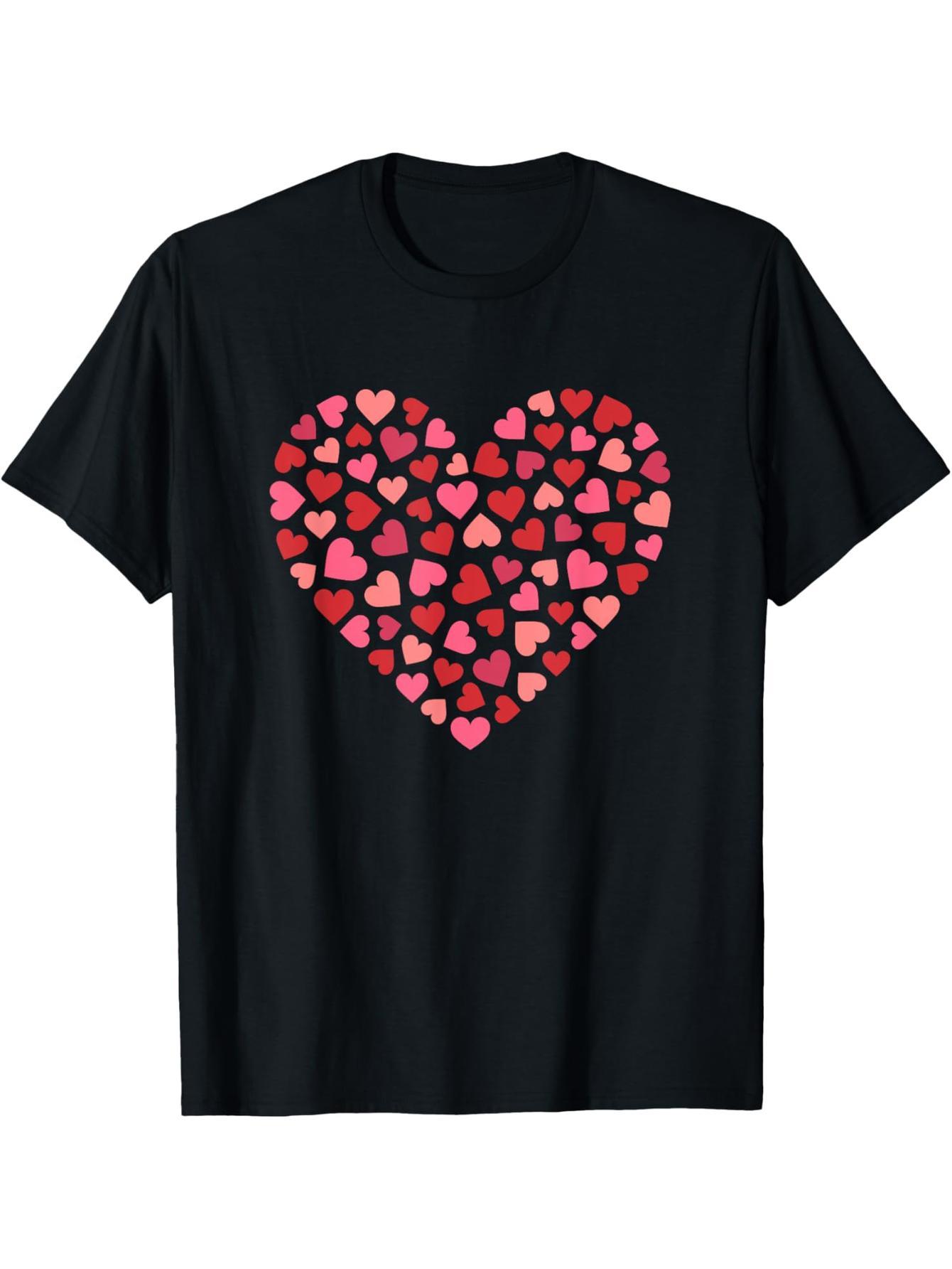 Love pattern Valentine's Day casual T-shirt for boys and girls