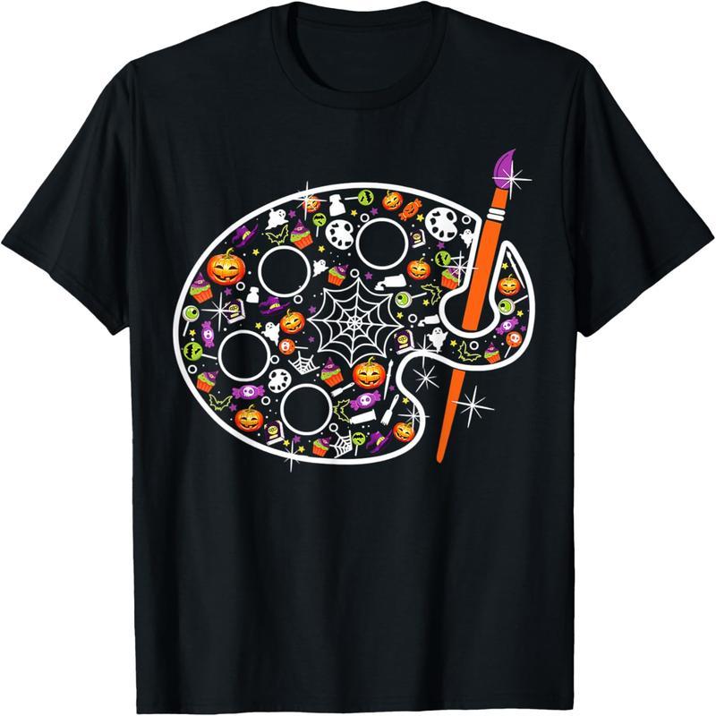 Funny Art Teacher Pumpkin Horror Halloween Costume T-Shirt