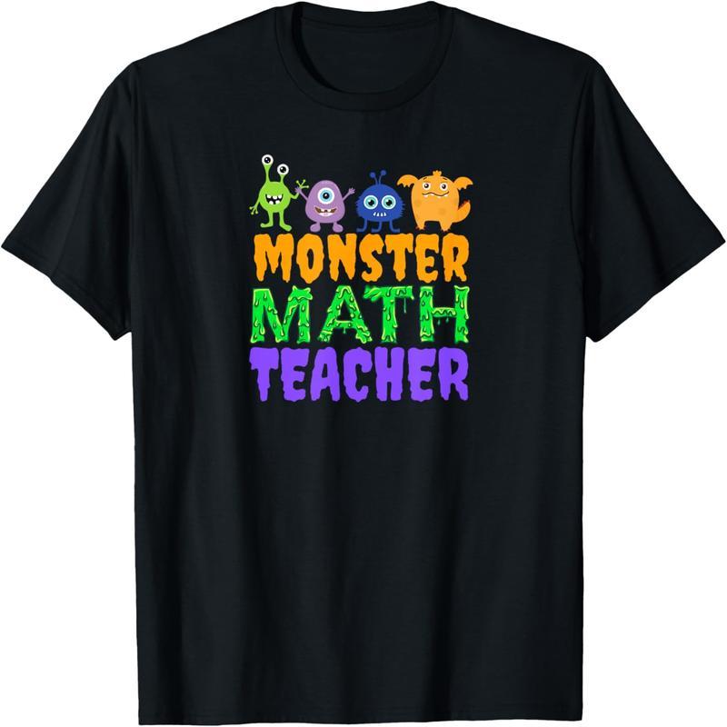Halloween Monster Math Teacher T-Shirt