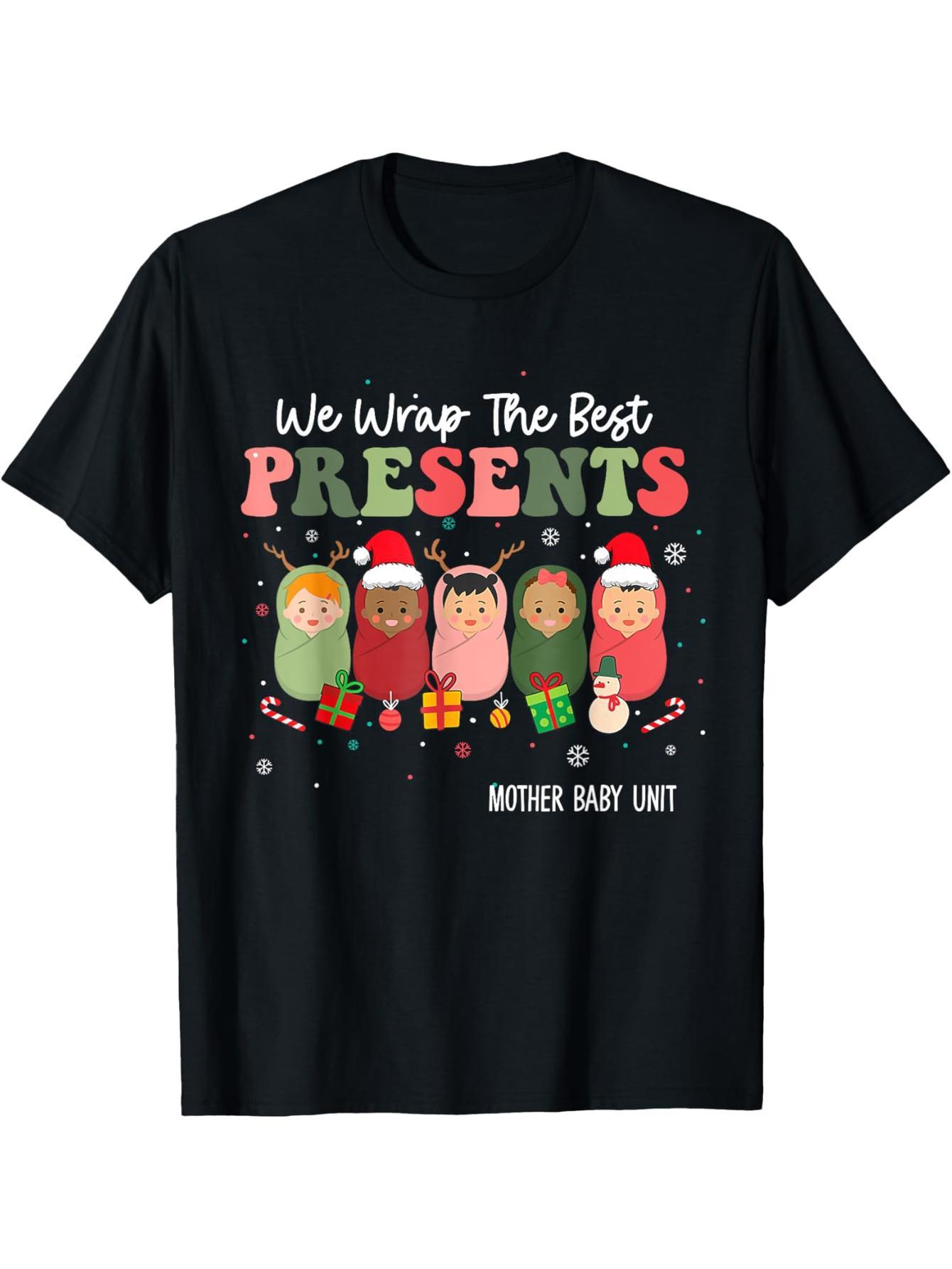 Mom Baby Nurse Christmas Mom Baby Care Fashion T-Shirt