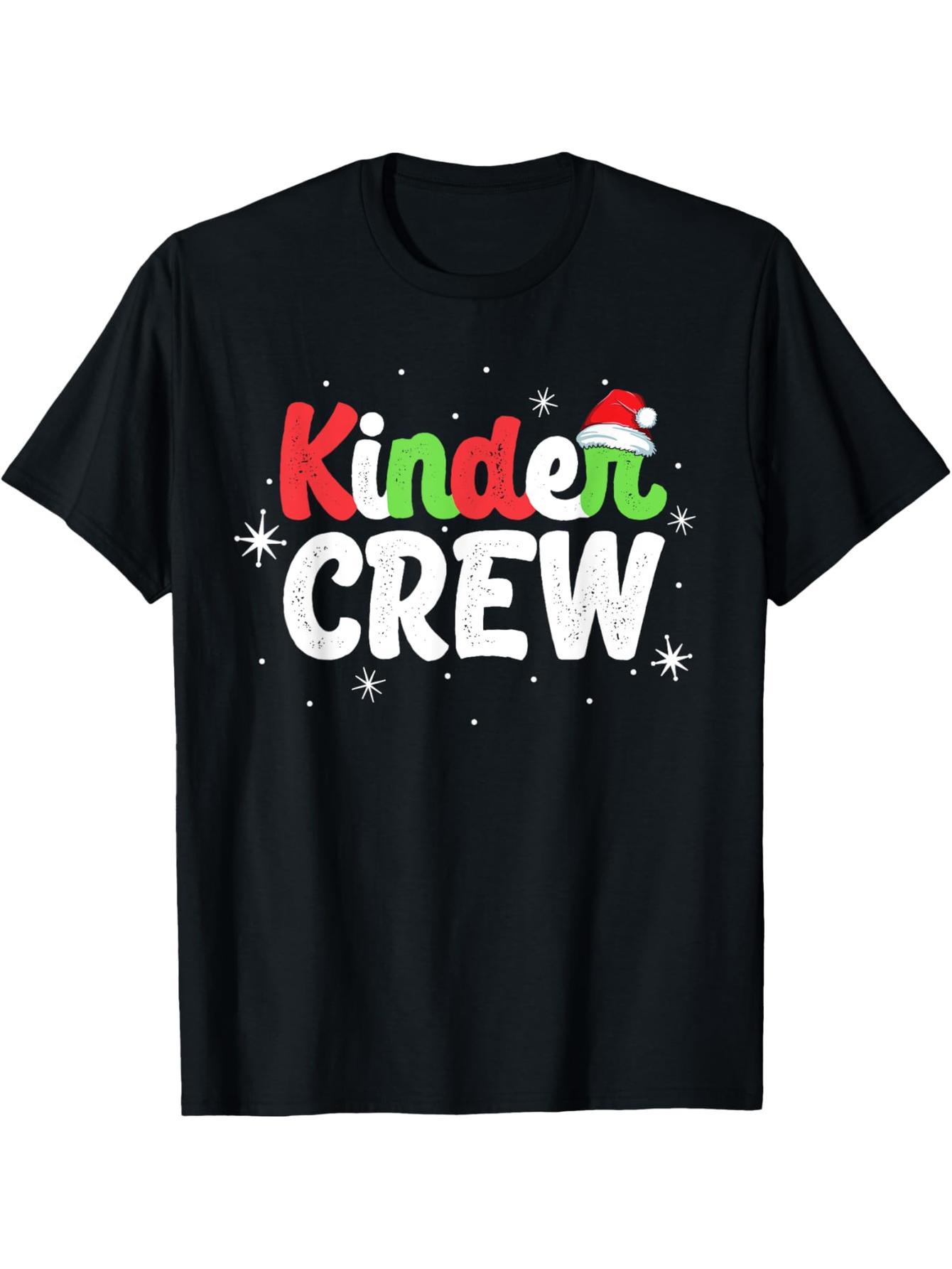 Kinder Crew T-Shirt, Christmas, Kindergarten Teacher Matching T-Shirt