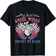 My Son's Angel Wings Protect My Heart Mom Dad T-Shirt Gift T-Shirt