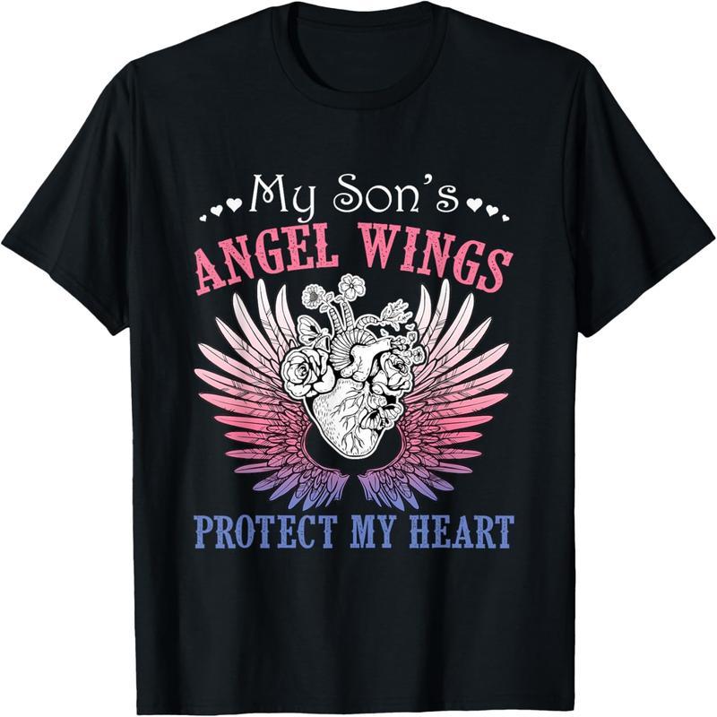My Son's Angel Wings Protect My Heart Mom Dad T-Shirt Gift T-Shirt