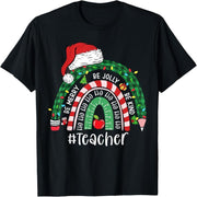 Merry Merry Kind Christmas Rainbow Christmas Teacher T-Shirt