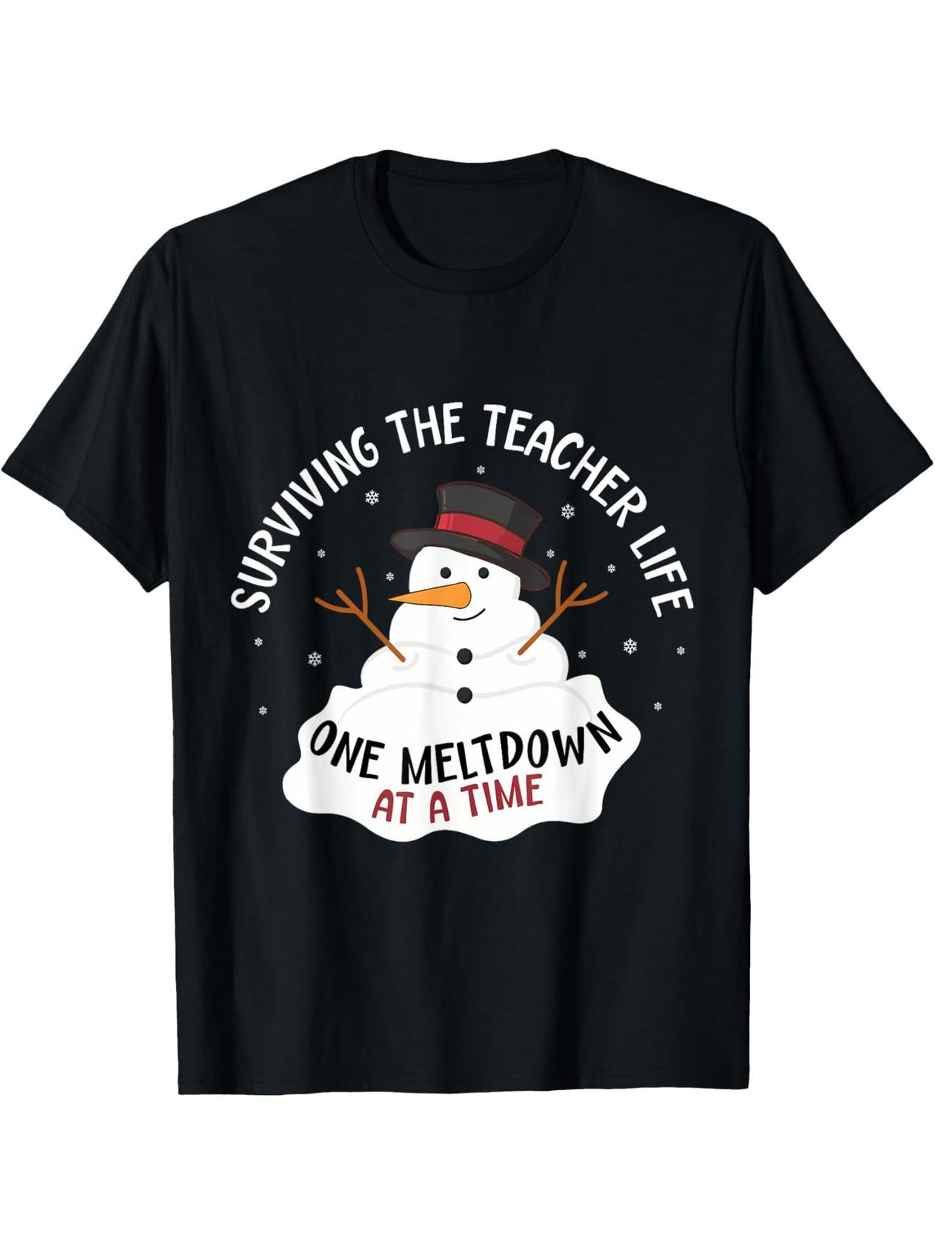 Crash again and again, live through the teacher's life Christmas T-shirt