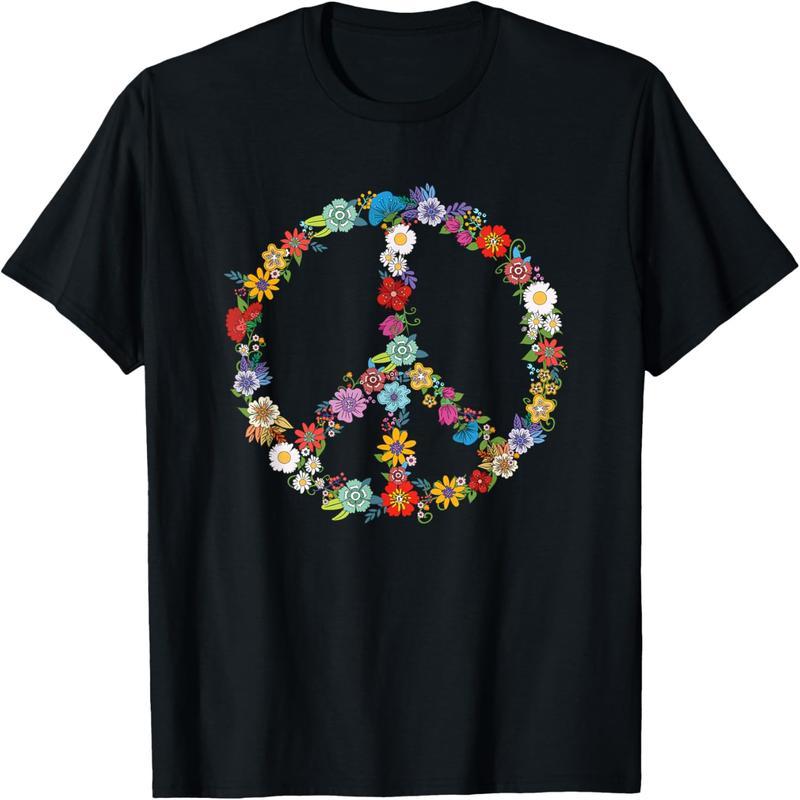 Flower of Love and Peace Hippie Lovers Beautiful Cute Fun Gift T-Shirt