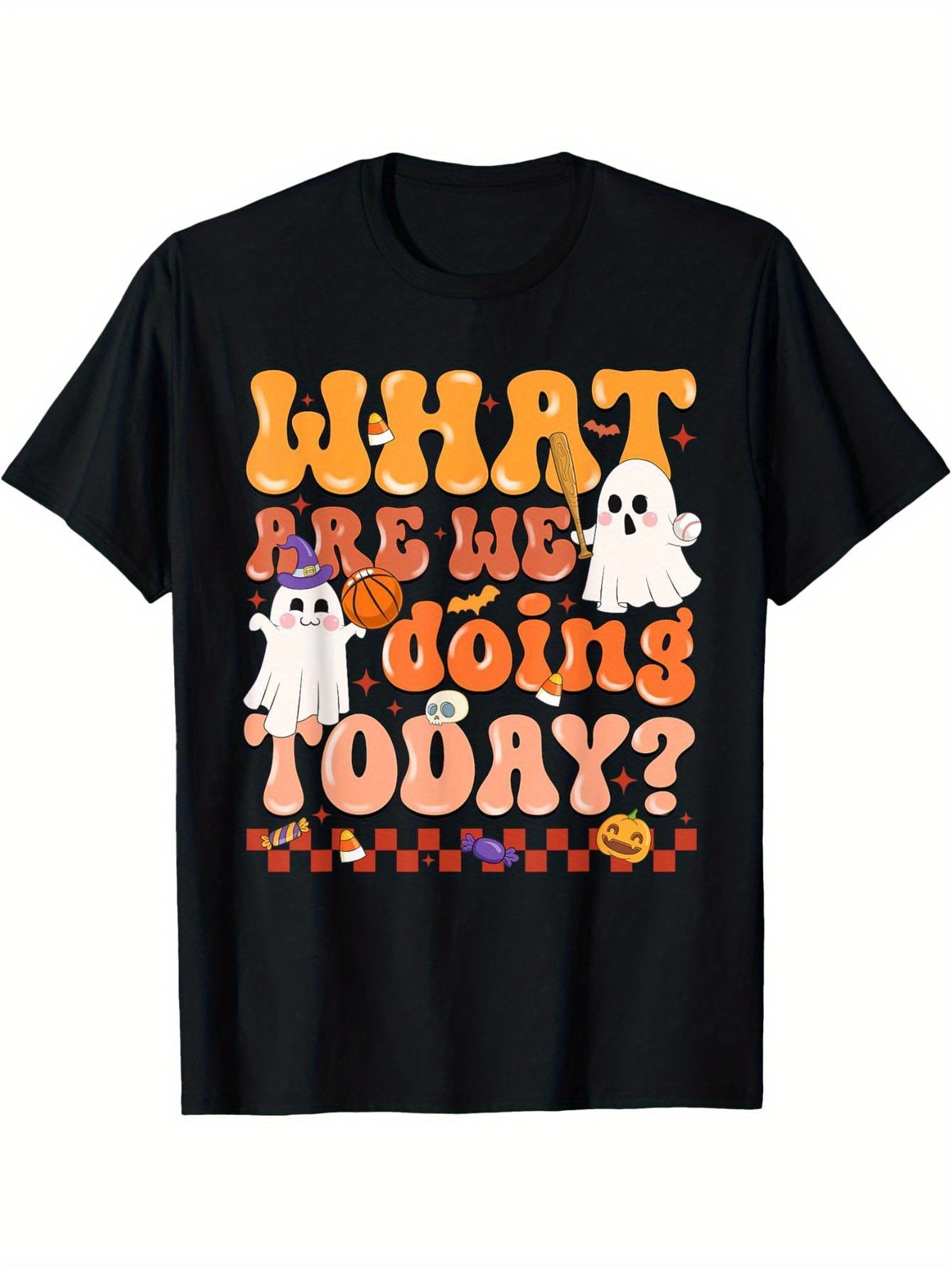 What are we doing today, Halloween sports ghost teacher T-shirt