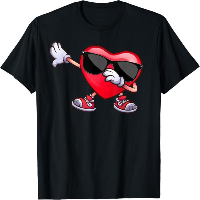Dabbing Heart Valentine's Day Love Dab Dance Men's and Women's T-Shirts