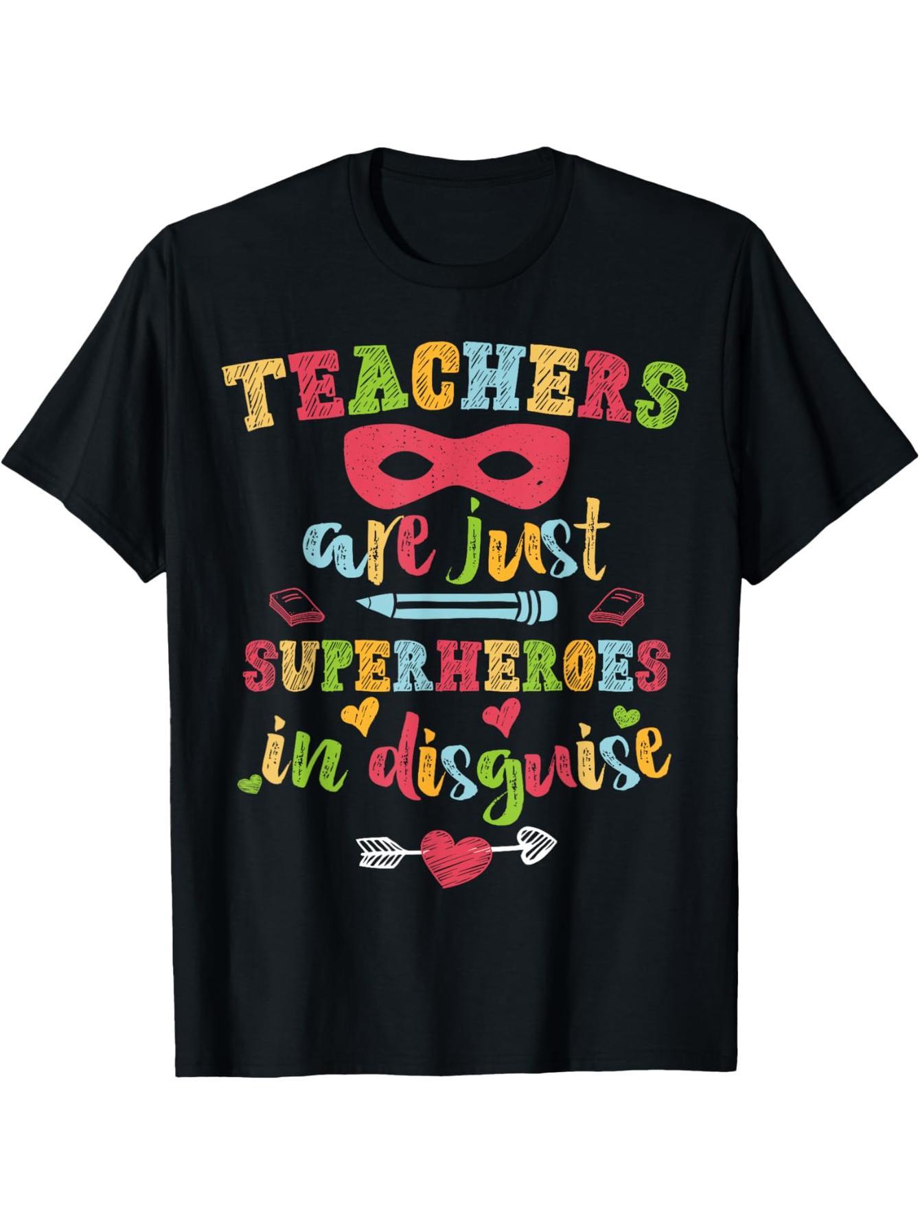 Back at school, teachers are just superheroes hand-drawn t-shirts