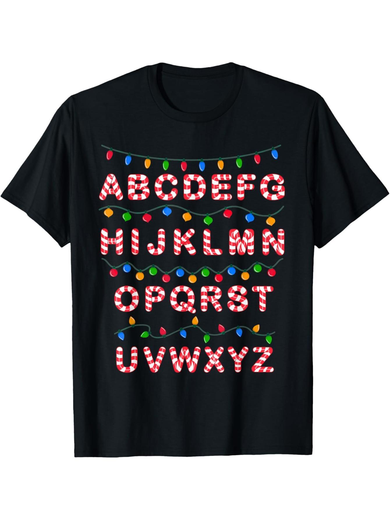 Christmas letter candy cane teacher student candy cane t-shirt