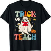 Groovy Halloween troublemaker or teacher teaching vintage floral Groovy T-shirt