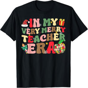 In My Very Merry Teacher Days Christmas Groovy Vintage Christmas T-Shirt