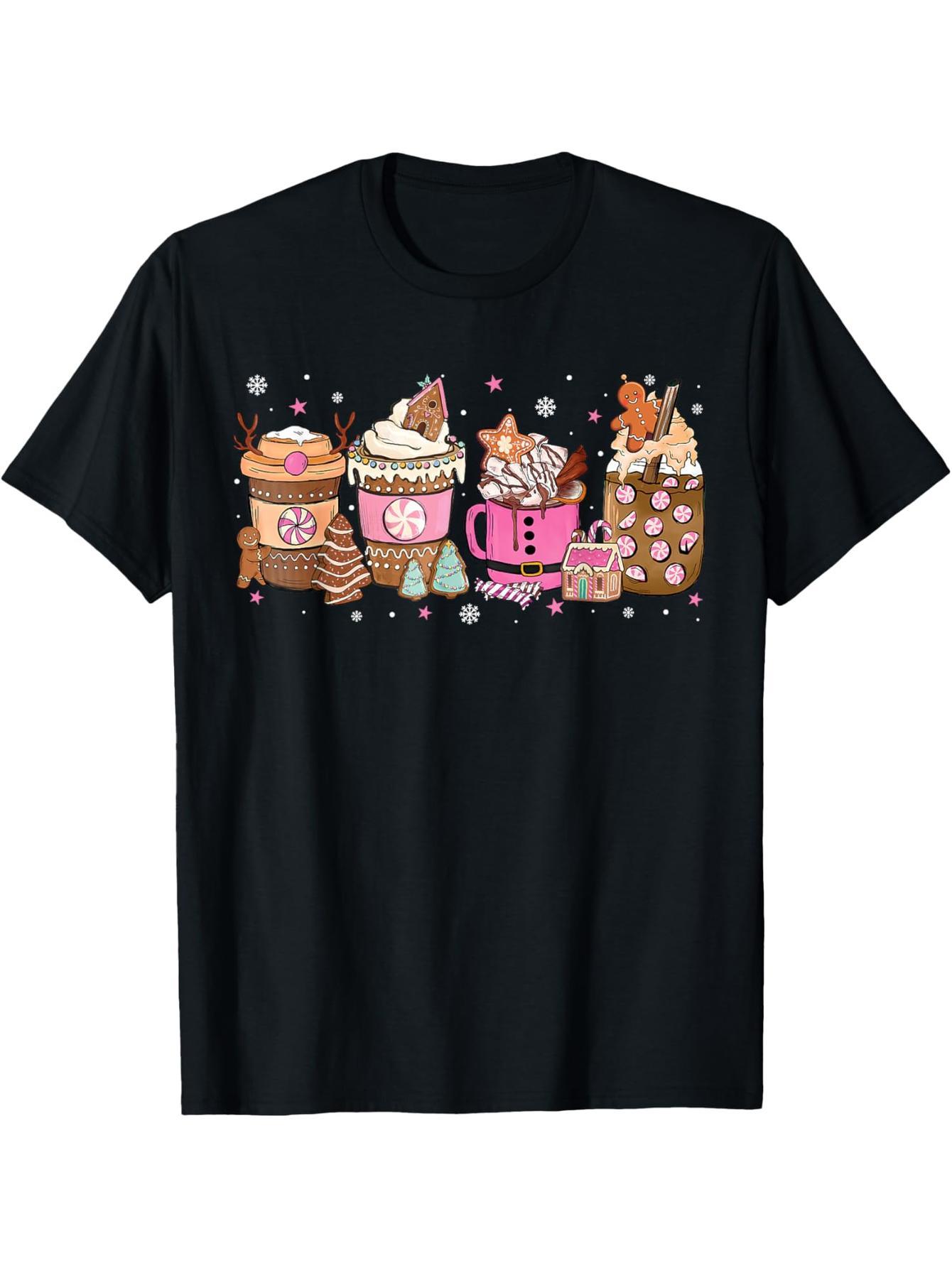 Christmas Latte Coffee Lovers Gingerbread Christmas Teacher T-Shirt