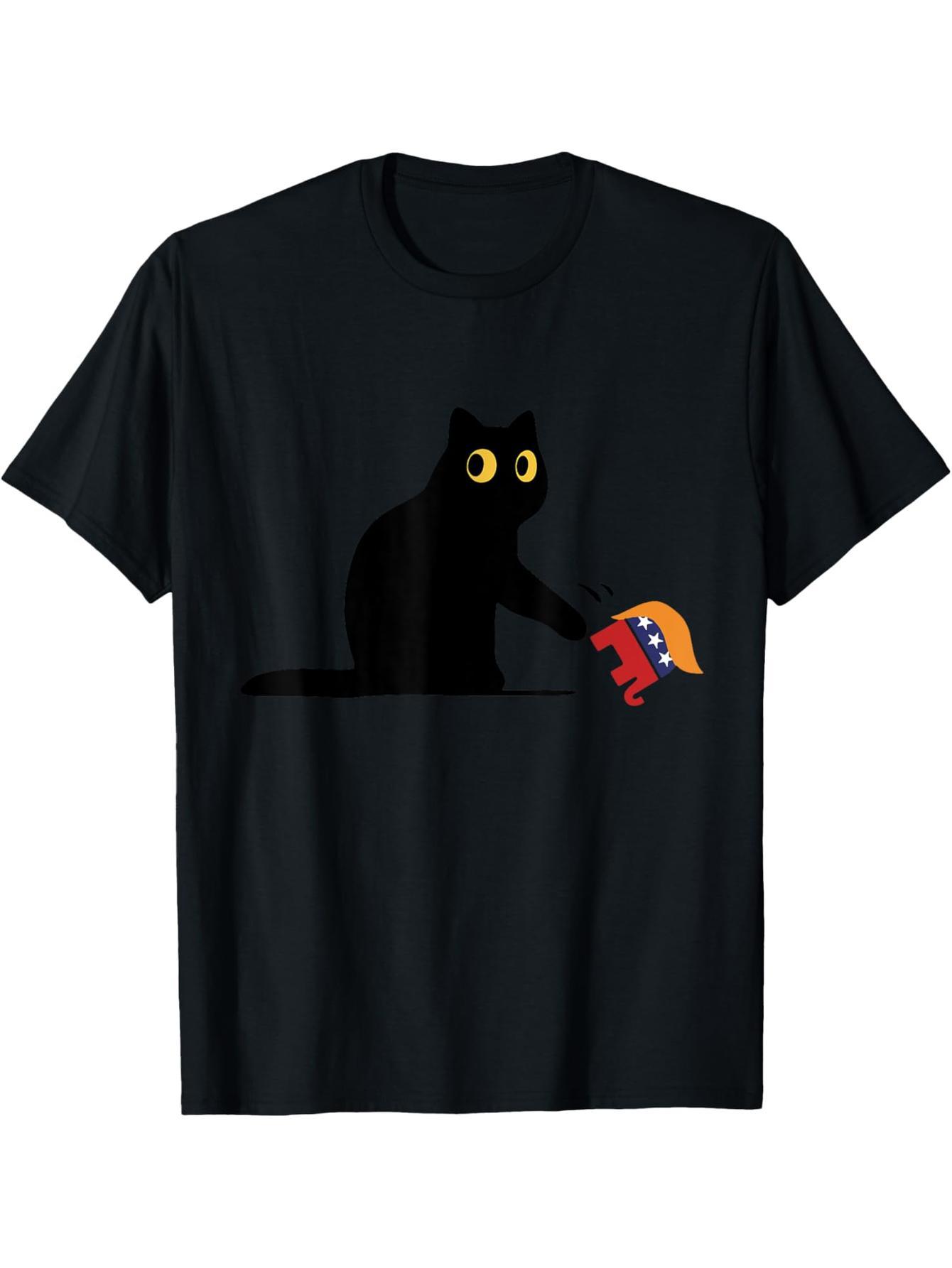 Kamala Harris 2024 Victory Black Cat vs Elephant Trump T-Shirt