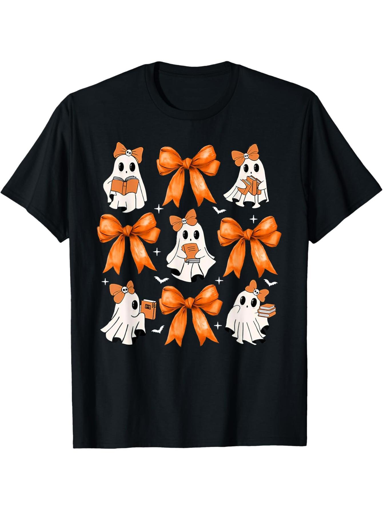 Trick or Treat Coquettish Bow Ghost Horror Teacher Halloween T-Shirt