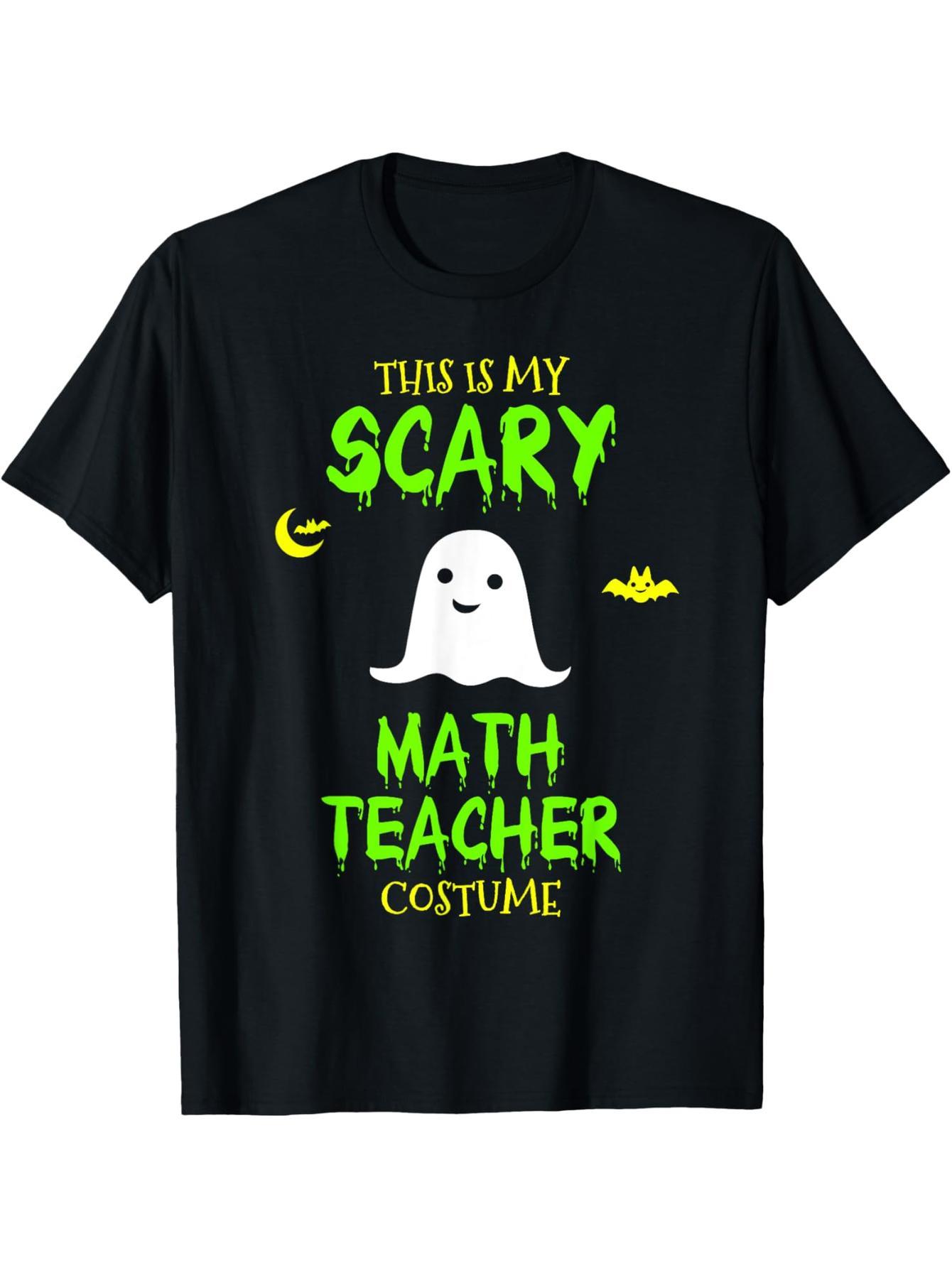 Horror Math Teacher Costume Halloween Lazy Easy Christmas T-Shirt