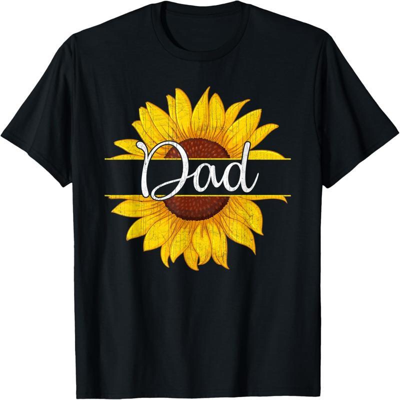 Summer Vintage Yellow Sunflower Pattern Sunflower Daddy T-Shirt