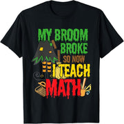 Horror Teacher Gift Creative Halloween Witch Math T-Shirt