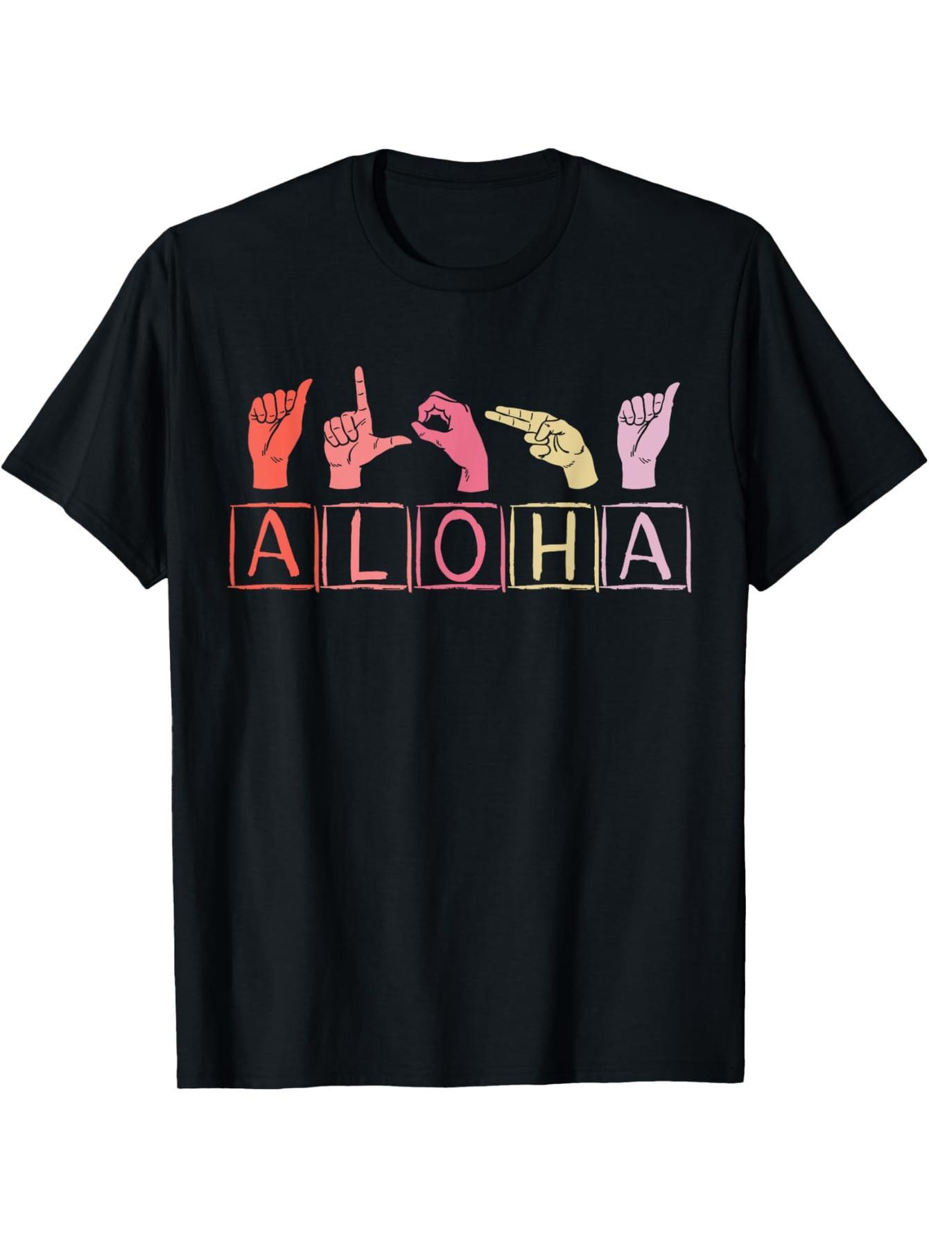 Aloha Gesture Language American ASL Teacher Hawaii T-Shirt