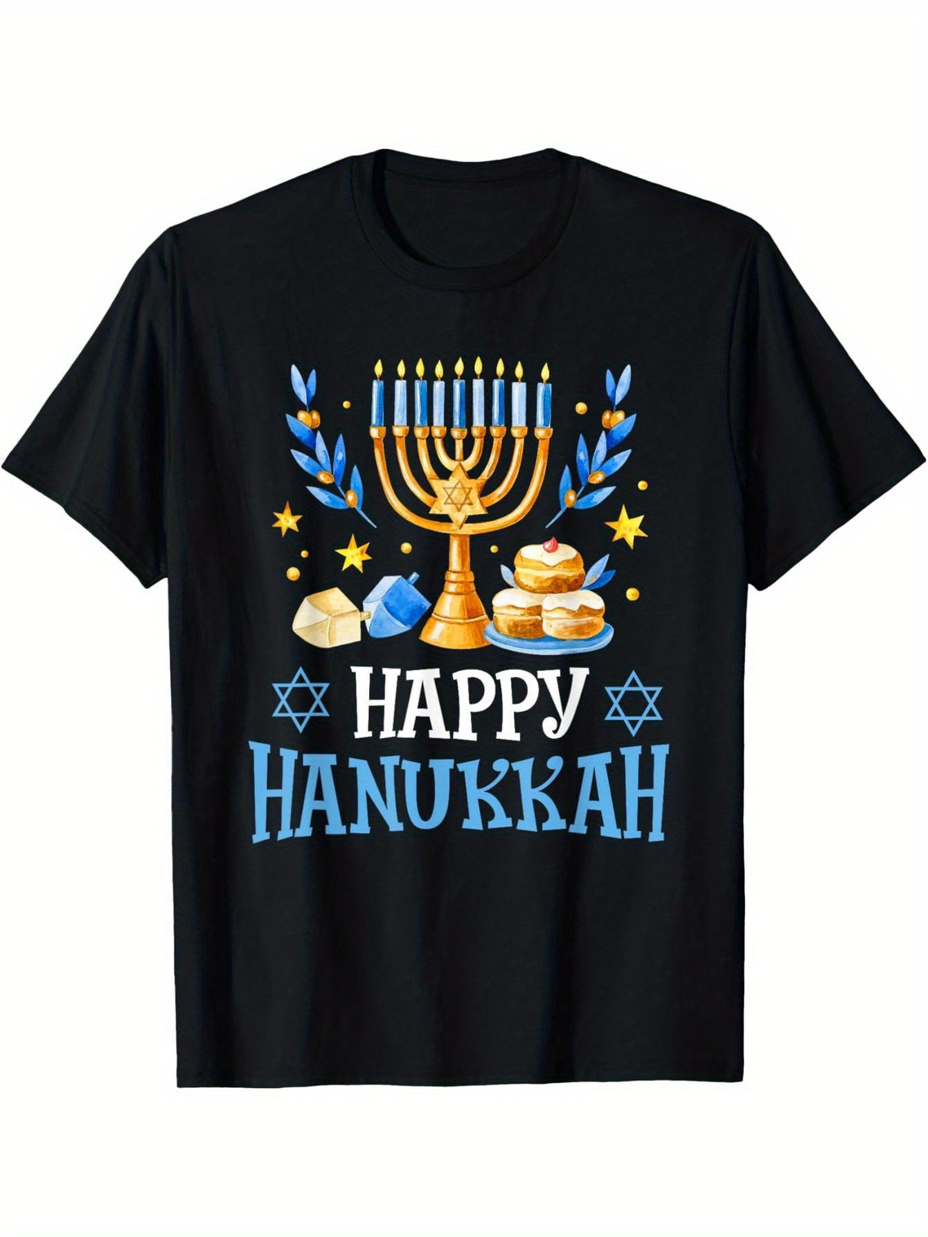 Happy Hanukkah Candlestick Gyro Ugly Hanukkah Boys, Girls Women's Men's T-Shirt