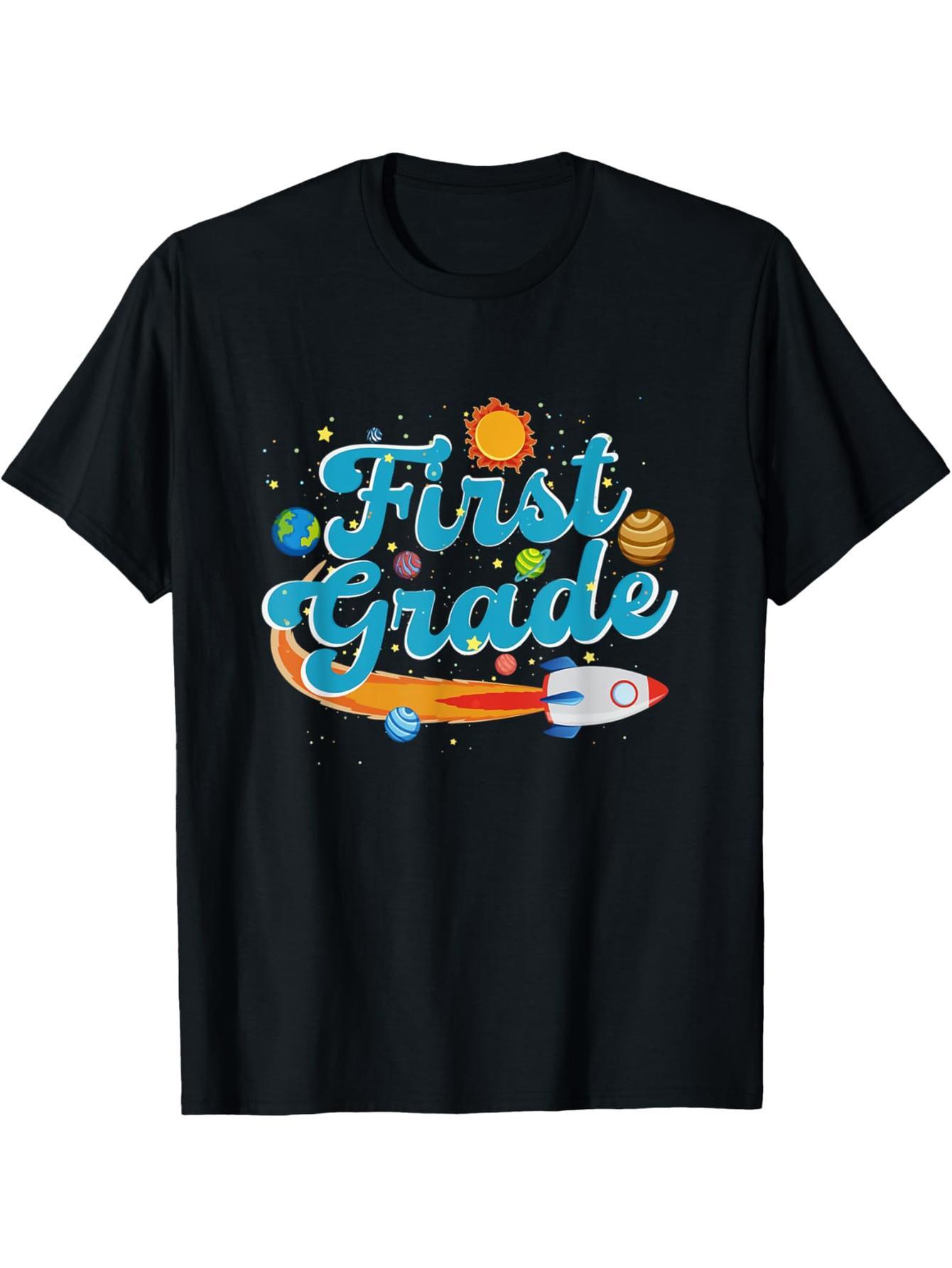 Back to School Outer Space Teacher First Grade Solar System T-Shirt