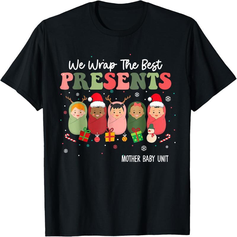 Mom Baby Nurse Christmas Mom Baby Care Fashion T-Shirt