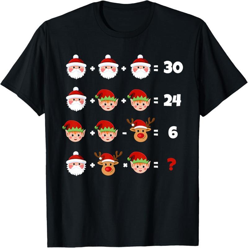 Funny Math Teacher Merry Christmas Operation Order Quiz T-Shirt