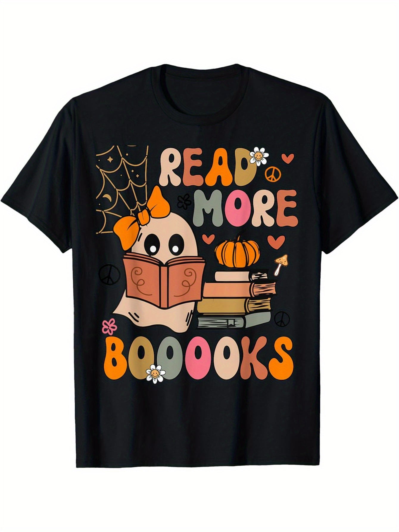 Cute Books Ghost Read More Books Funny Teacher Halloween T-Shirt
