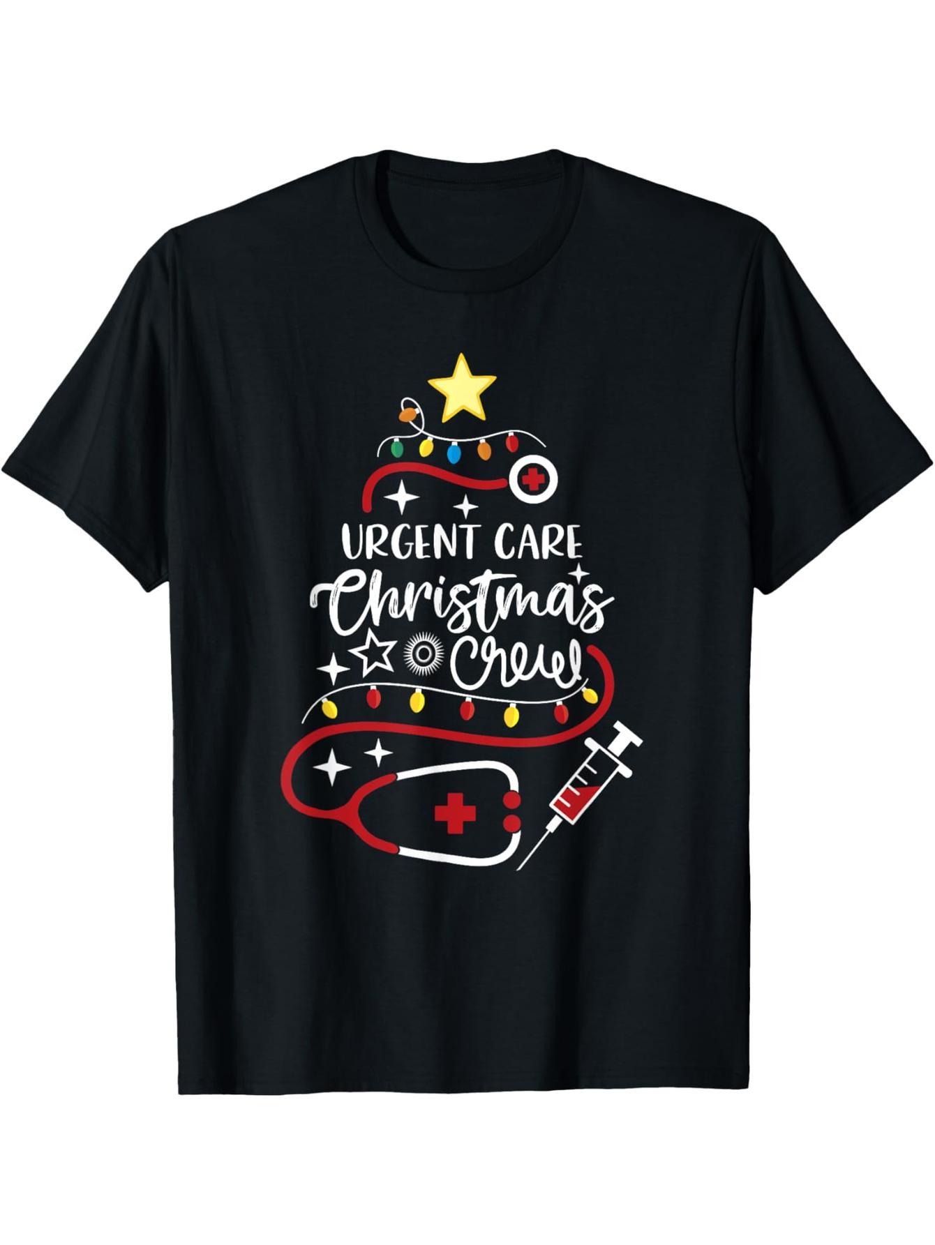 Acute Intensive Care Unit Nurse Emergency Room Technician Secretary Urgent Care Christmas Staff T-Shirt