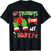 My Students Stole My Heart Christmas Teacher Men's and Women's T-Shirts