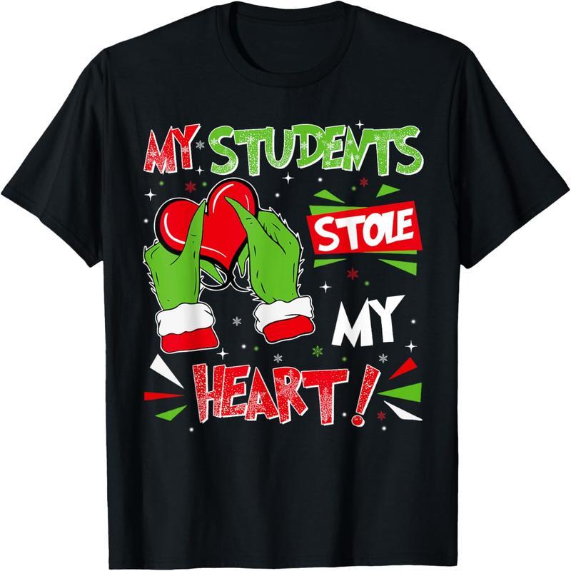 My Students Stole My Heart Christmas Teacher Men's and Women's T-Shirts