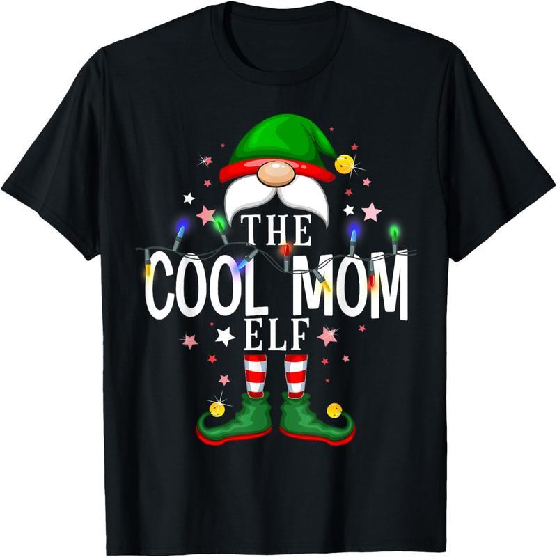Cool Mom Elf Christmas Family Pajama Party T-Shirt