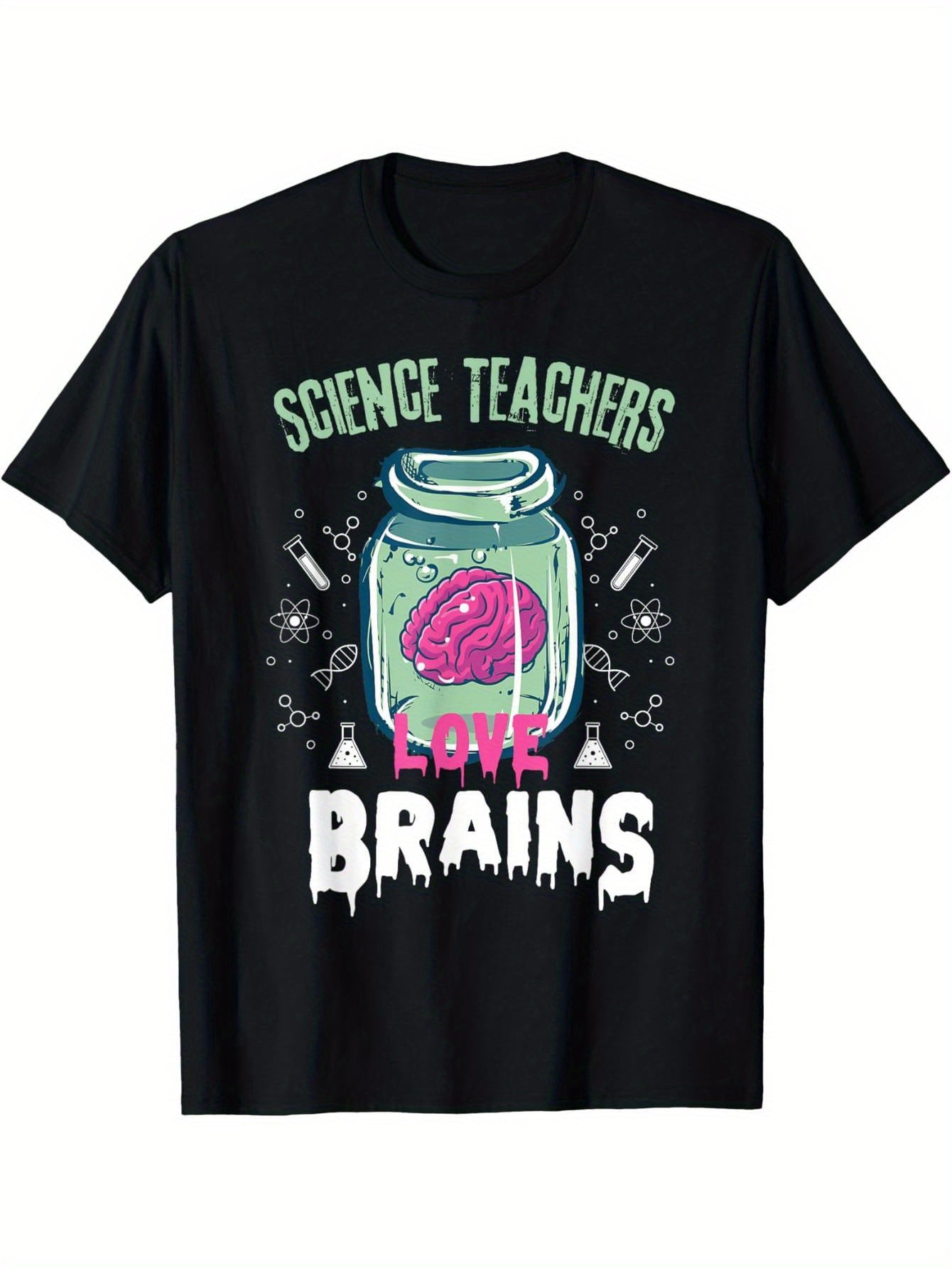 Funny Science Teacher Loves Brains - Teacher Halloween T-Shirt