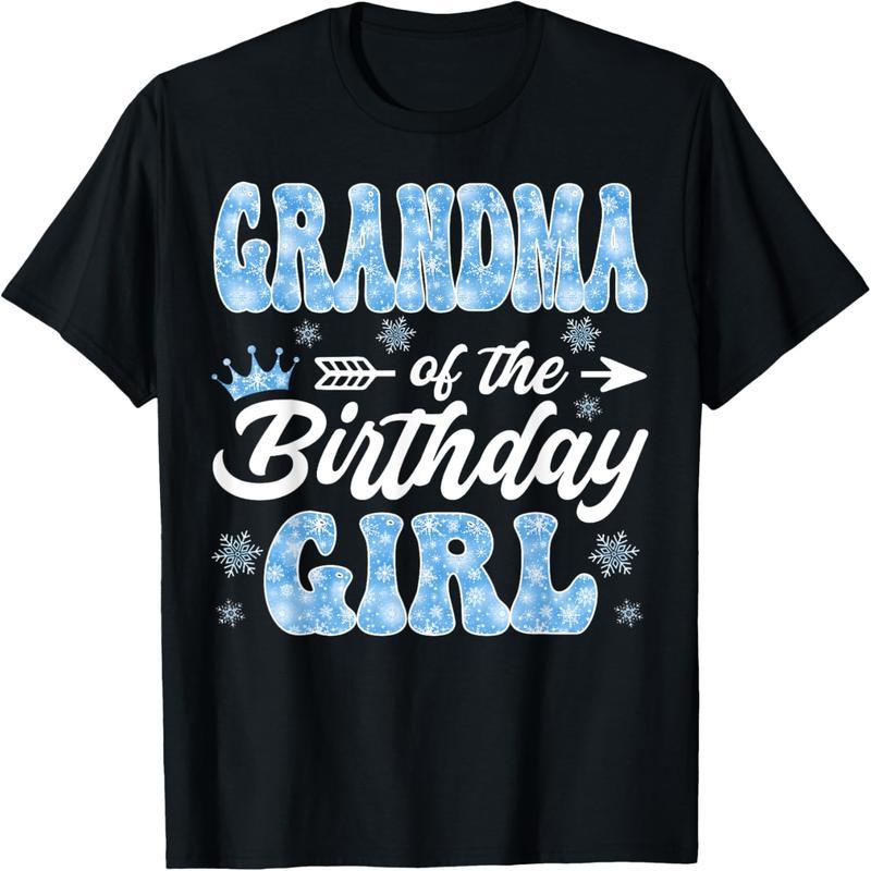 Birthday Girl's Grandma Snowflake Winter Christmas T-Shirt