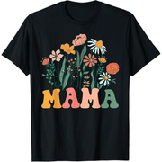New Mom Wildflower First Birthday and Baby Shower T-Shirt