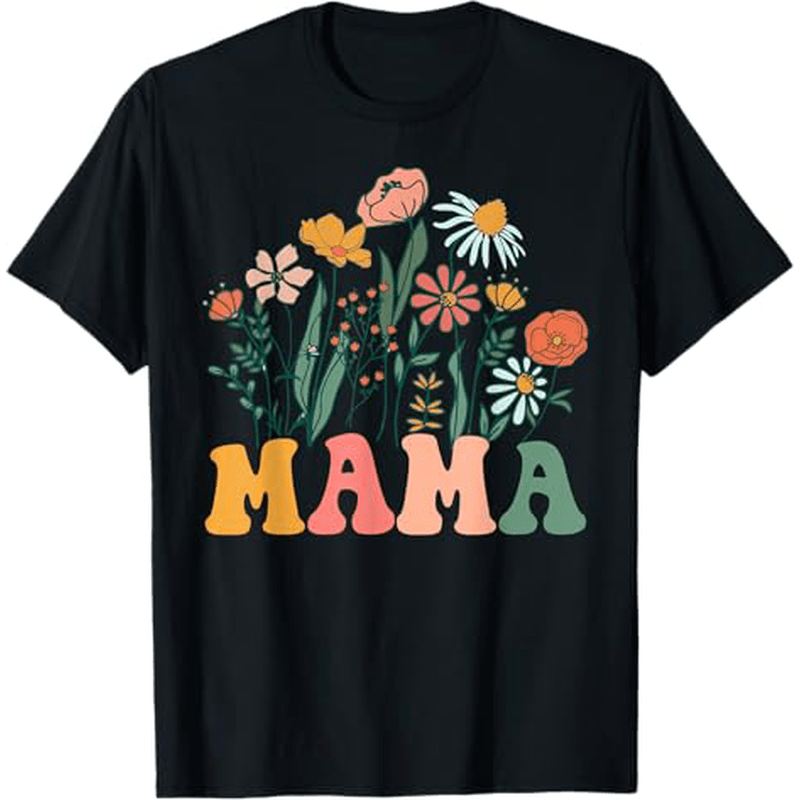 New Mom Wildflower First Birthday and Baby Shower T-Shirt