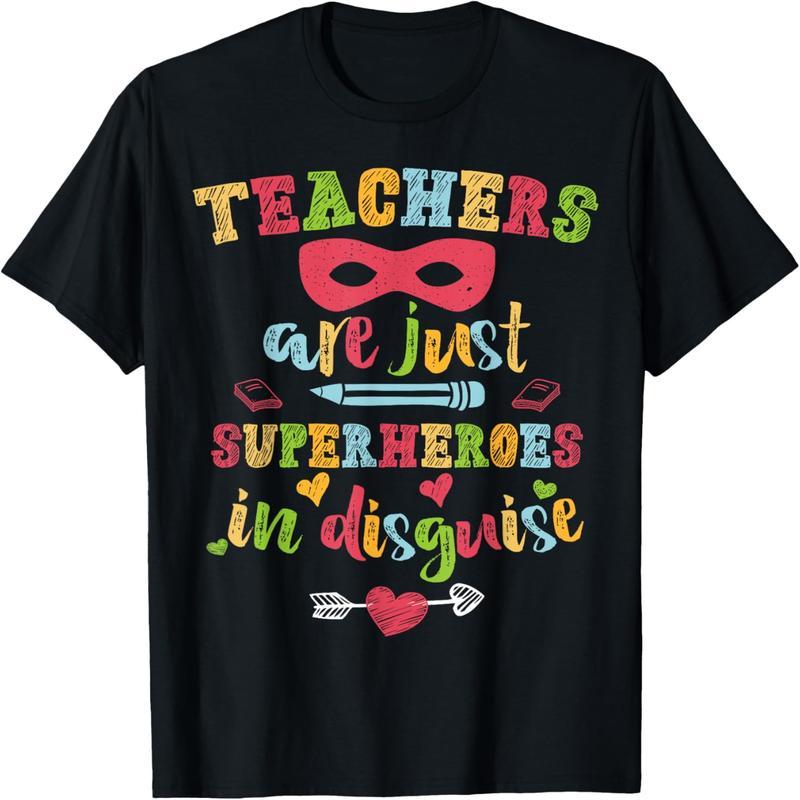 Back at school, teachers are just superheroes hand-drawn t-shirts