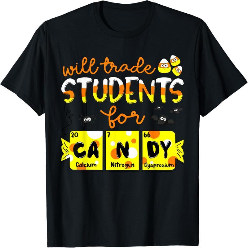 Science teachers will exchange candy Halloween T-shirts for students
