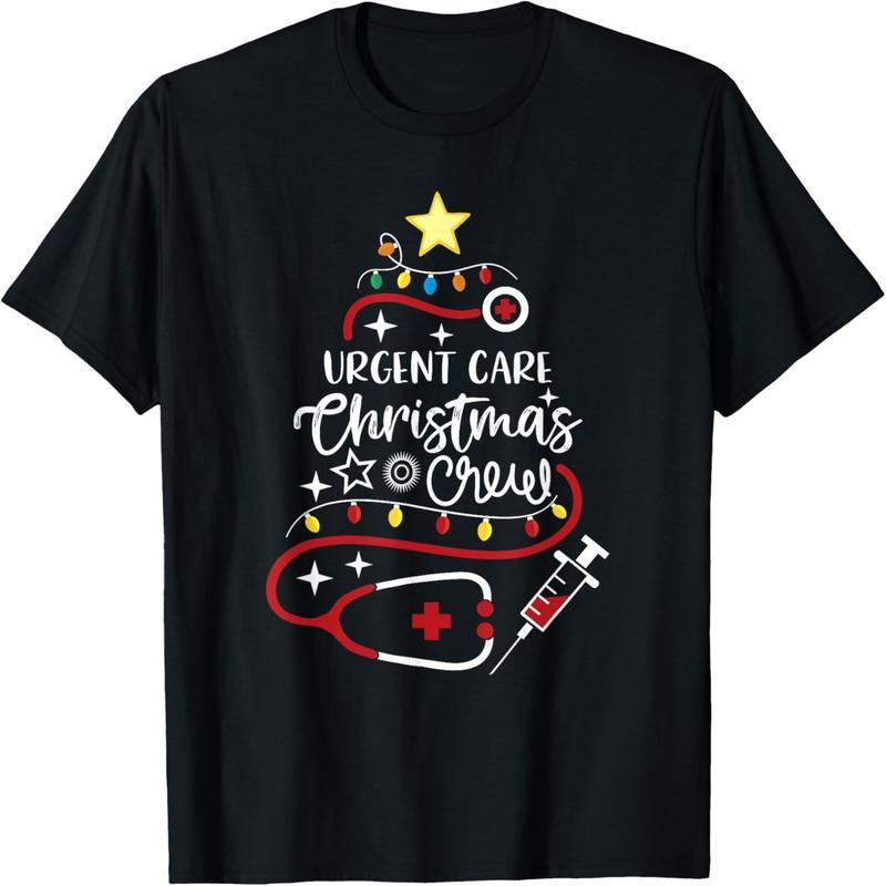 Acute Intensive Care Unit Nurse Emergency Room Technician Secretary Urgent Care Christmas Staff T-Shirt