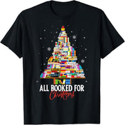 Book Christmas tree, suitable for book lovers, librarians, teachers, Christmas t-shirts
