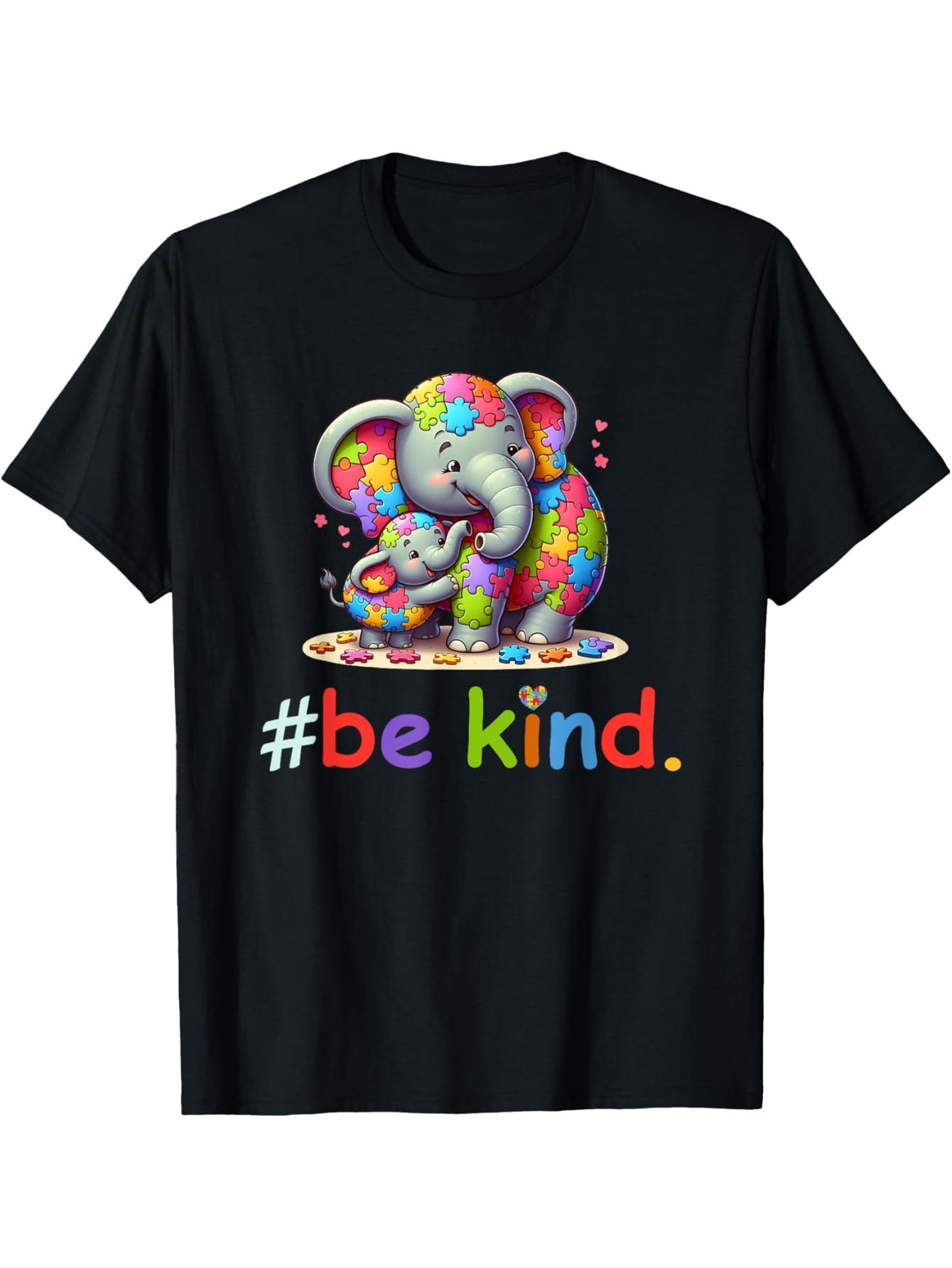 Autism Awareness Kindness Gift Elephant Mom Baby Kindness T-Shirt
