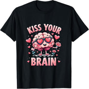 Kiss Your Brain Valentine's Day Exam Day Teacher Squad T-Shirt