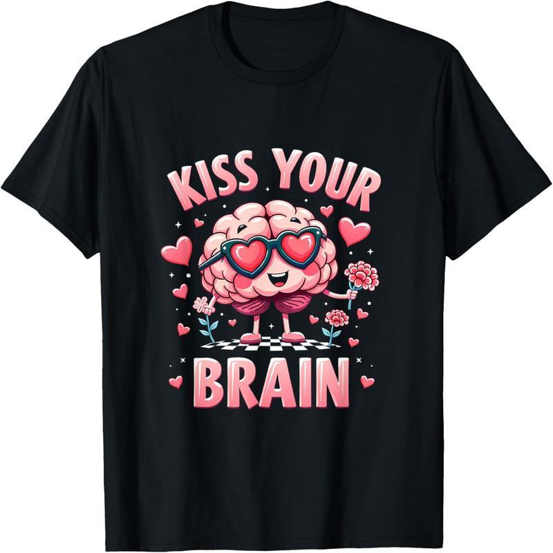 Kiss Your Brain Valentine's Day Exam Day Teacher Squad T-Shirt